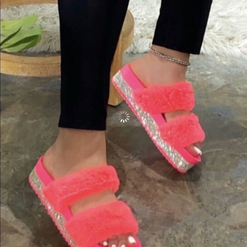 Pink fur slides